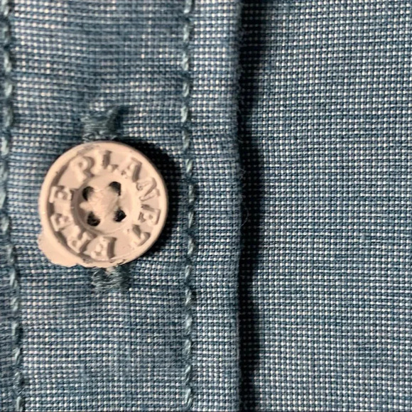 Free Planet Hula Girl Short‎ Sleeve Chambray Men’s - Picture 4 of 7